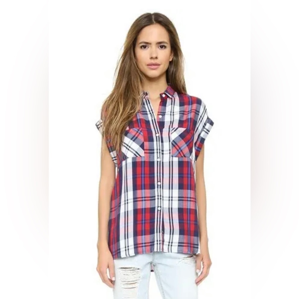 NWTs Rails sleeveless plaid button down.